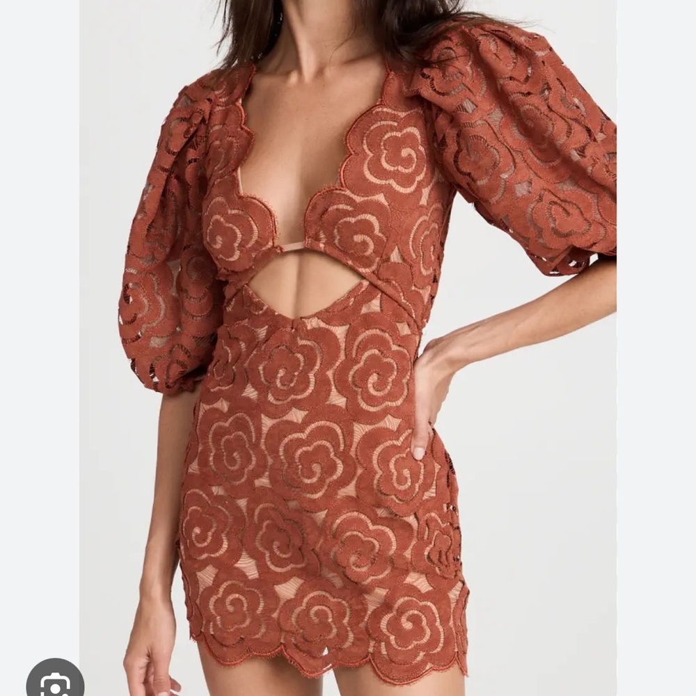 NWT! For Love And Lemons Rust Floral Mini Dress